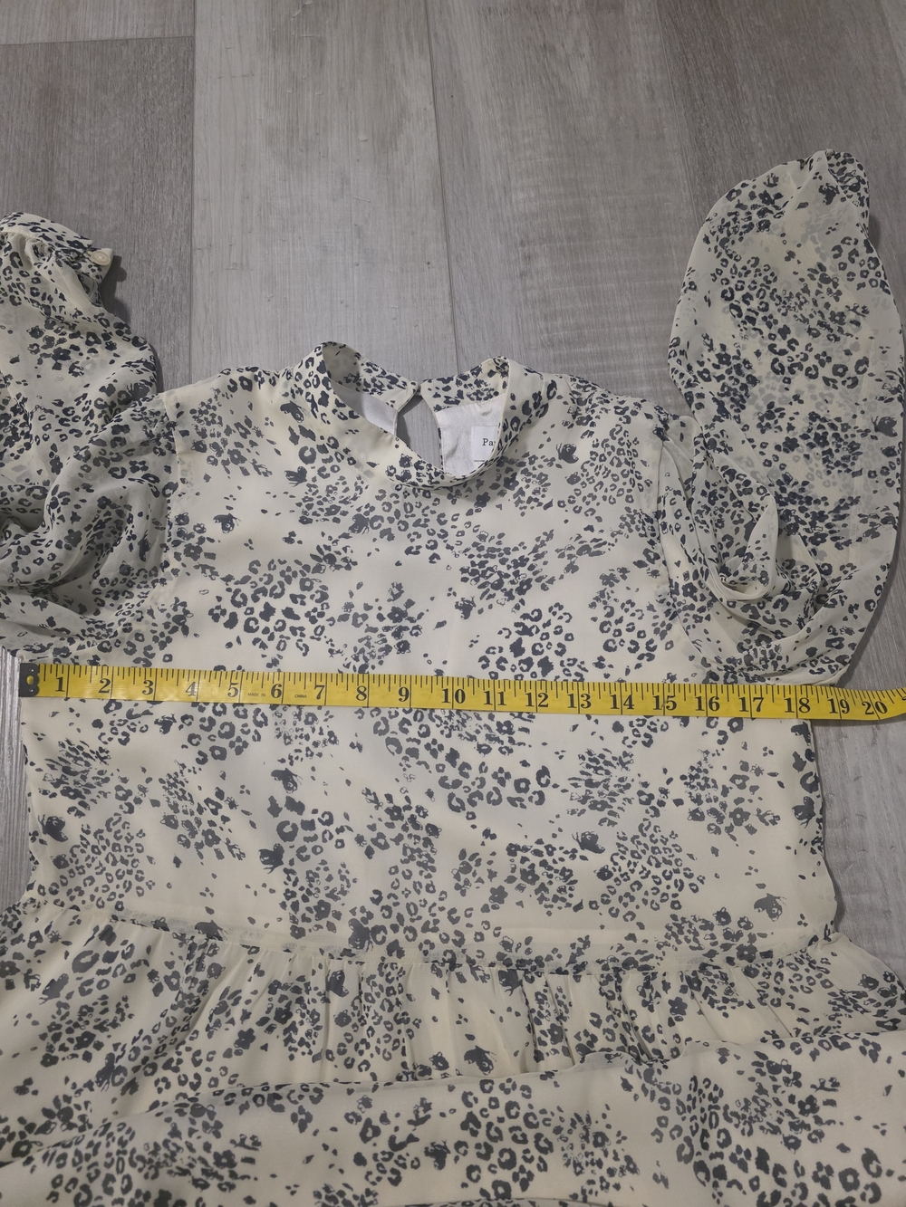 Park & Fith Maxi Dress XS Cream Print Long Sleeve Tiered Boho Dress - Picture 8 of 9